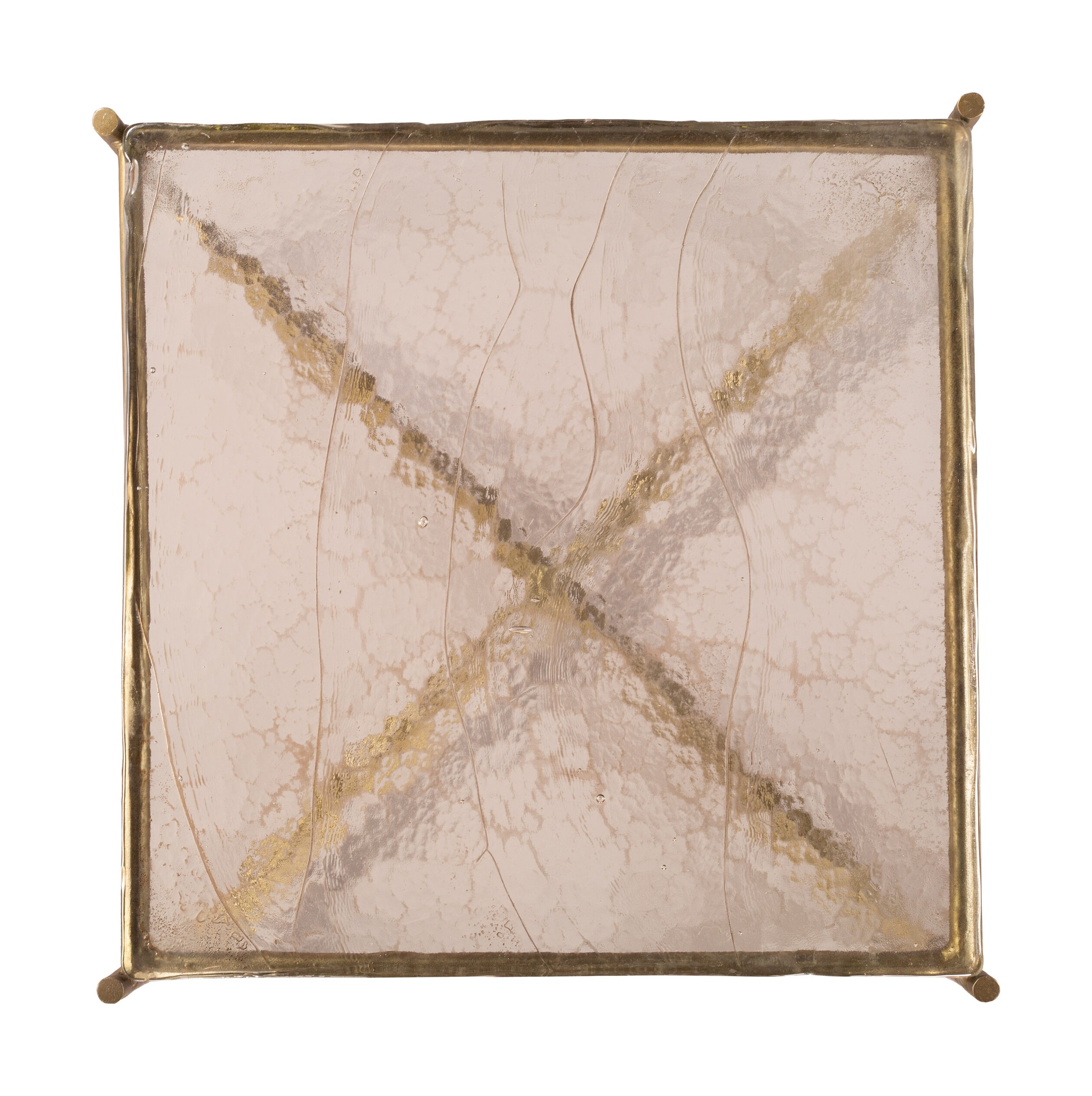 Kove Glass Top Square End Table
