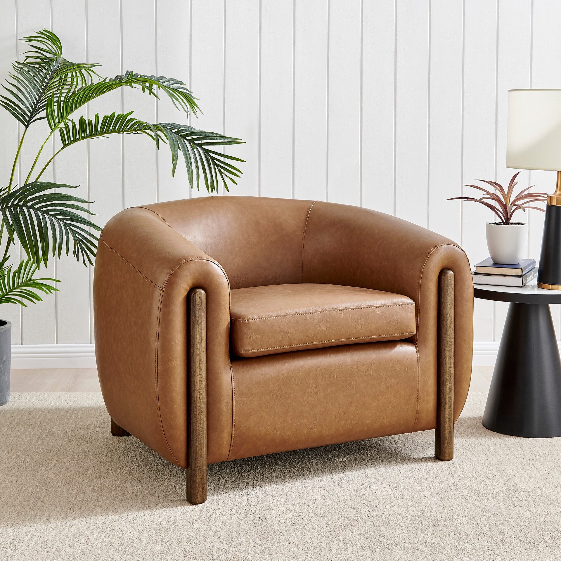 Cordelia Faux Leather Accent Chair