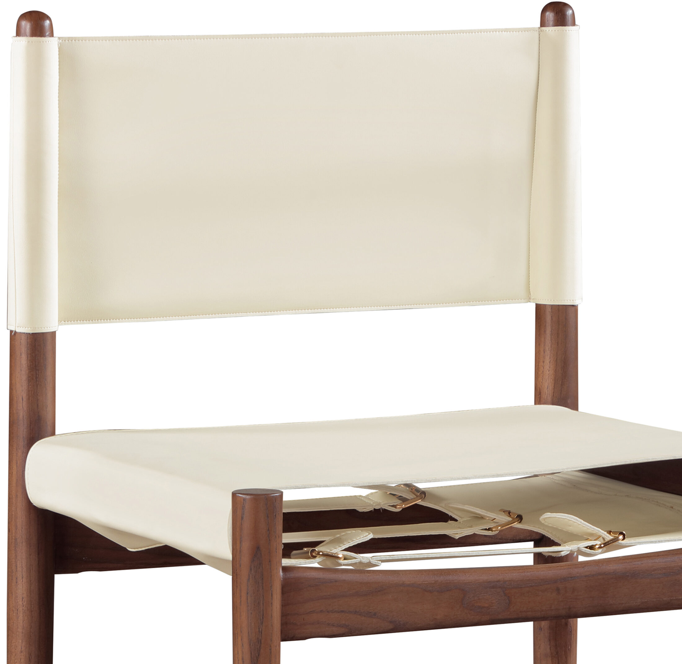 Rawlins Vegan Leather Dining Chair with Brown Walnut Wood Base
