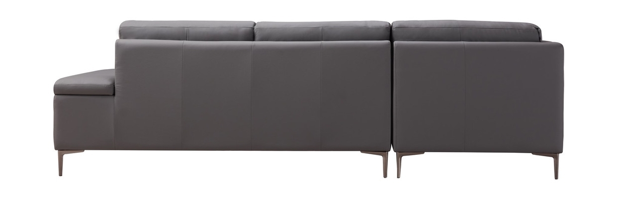Decker Top Grain Leather Sectional with Storage Arm, Left Arm Chaise Facing