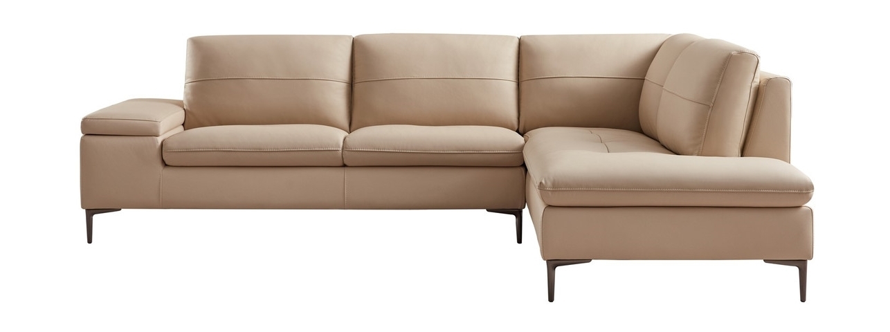 Decker Top Grain Leather Sectional with Storage Arm, Right Arm Chaise Facing