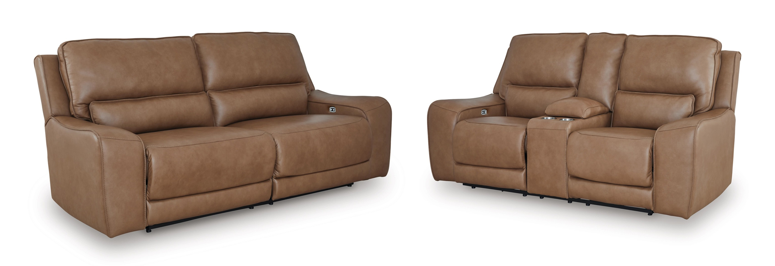 DeepWakes Leather/PVC Power Reclining Living Set