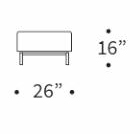 Deluxe Excess Fabric Ottoman w/Wood Legs