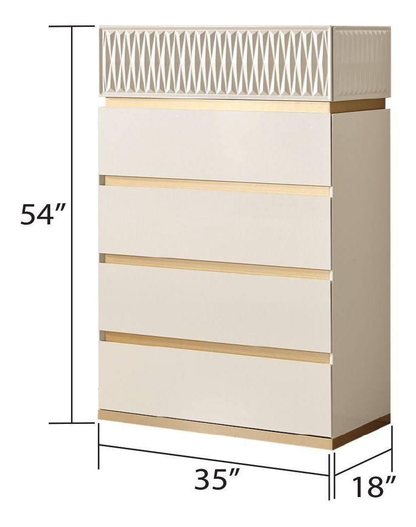 Delfano 5-Drawer Wood Veneer Chest