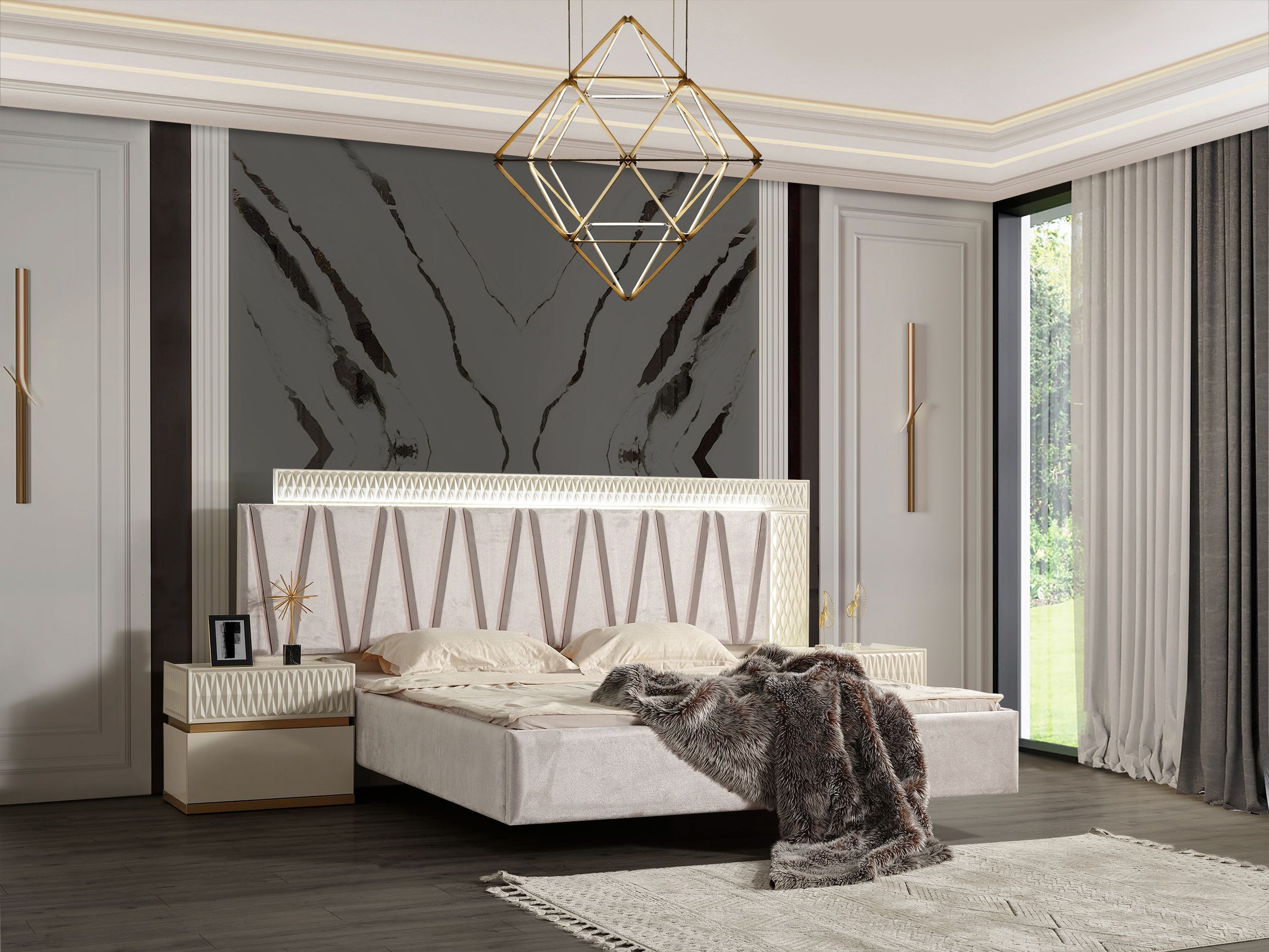 Delfano King Size Bed