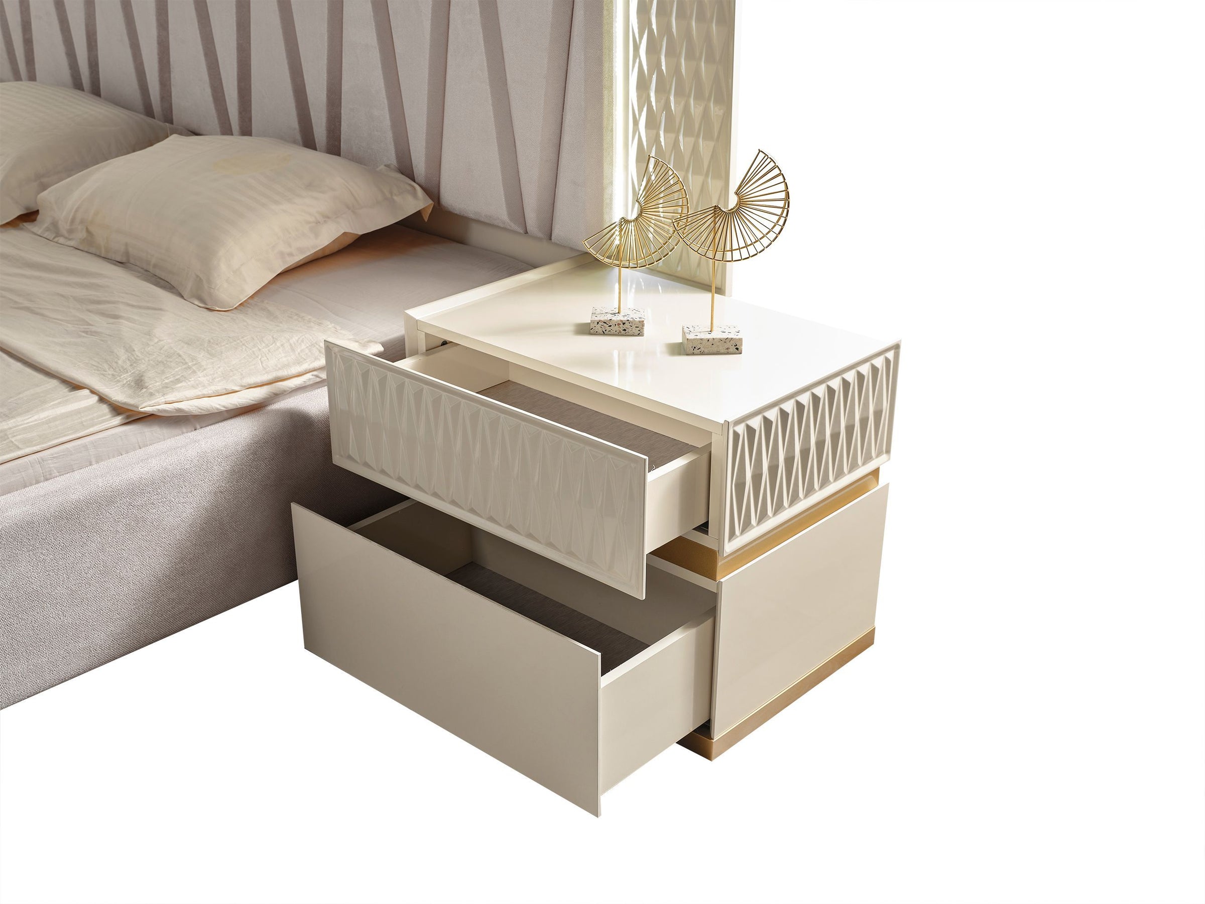 Delfano 2-Drawer Wood Veneer Nightstand