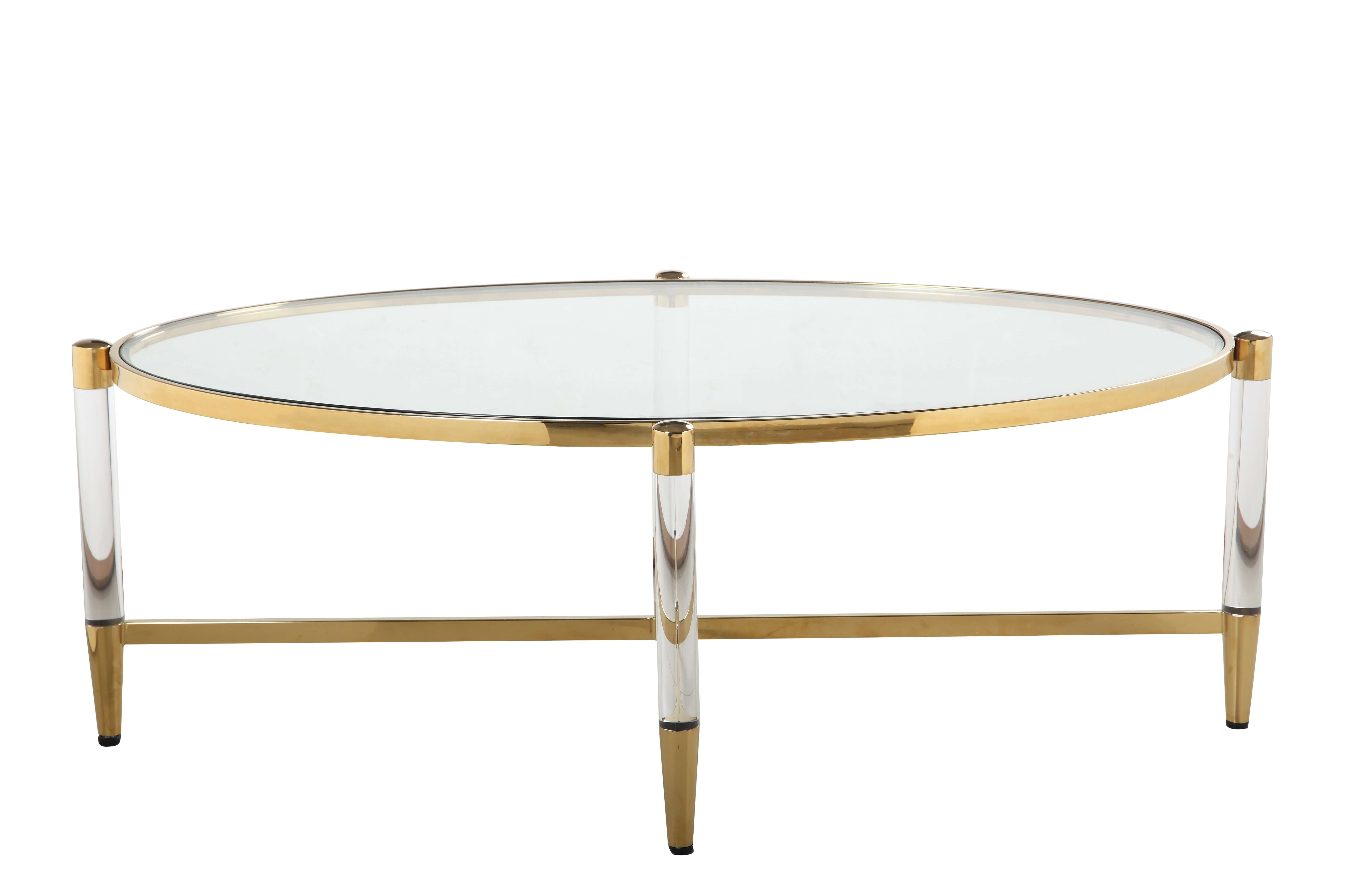 Denali Oval Tempered Glass Cocktail Table