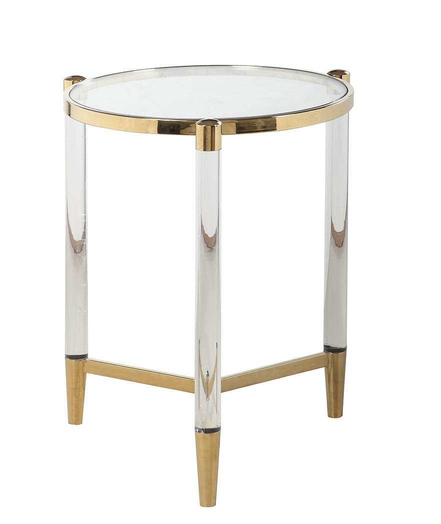Denali Round Tempered Glass Lamp Table