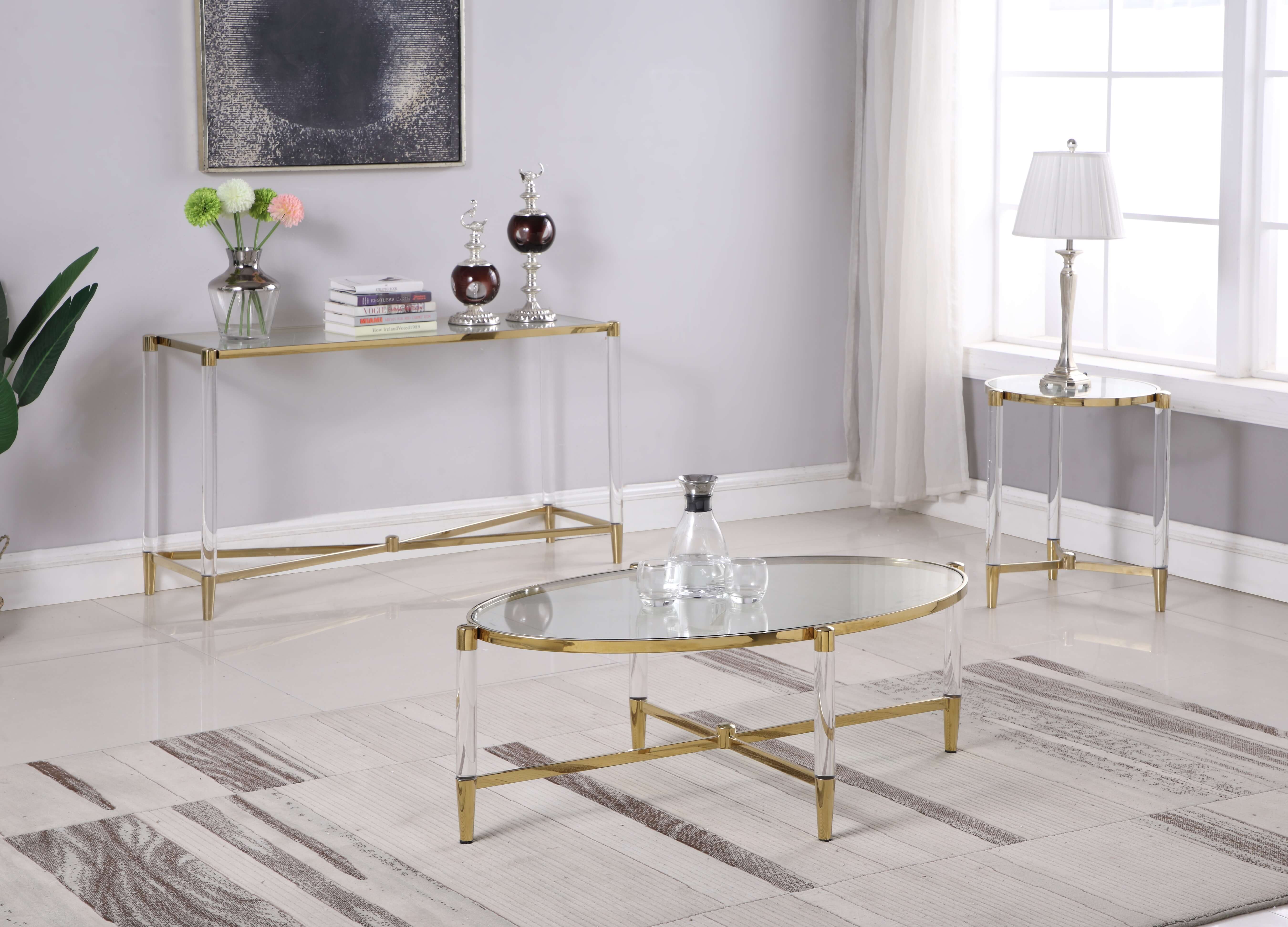 Denali Round Tempered Glass Lamp Table