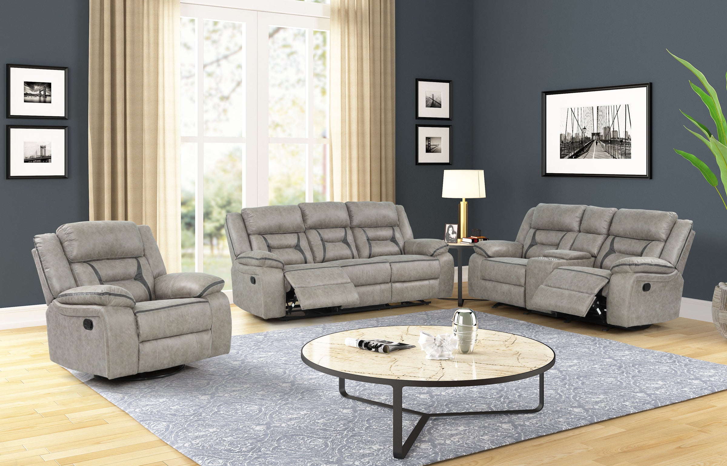 Denali Faux Leather Reclining Sofa