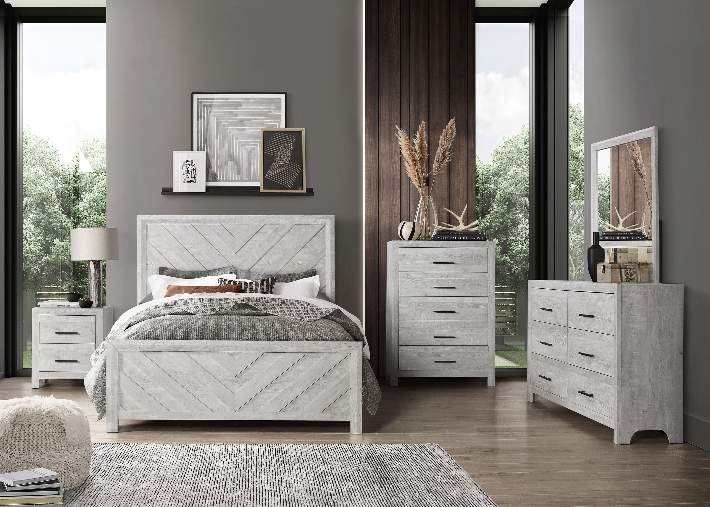 Denver 5-Drawer Wood Veneer Chest