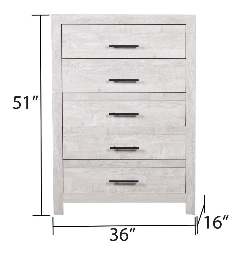 Denver 5-Drawer Wood Veneer Chest