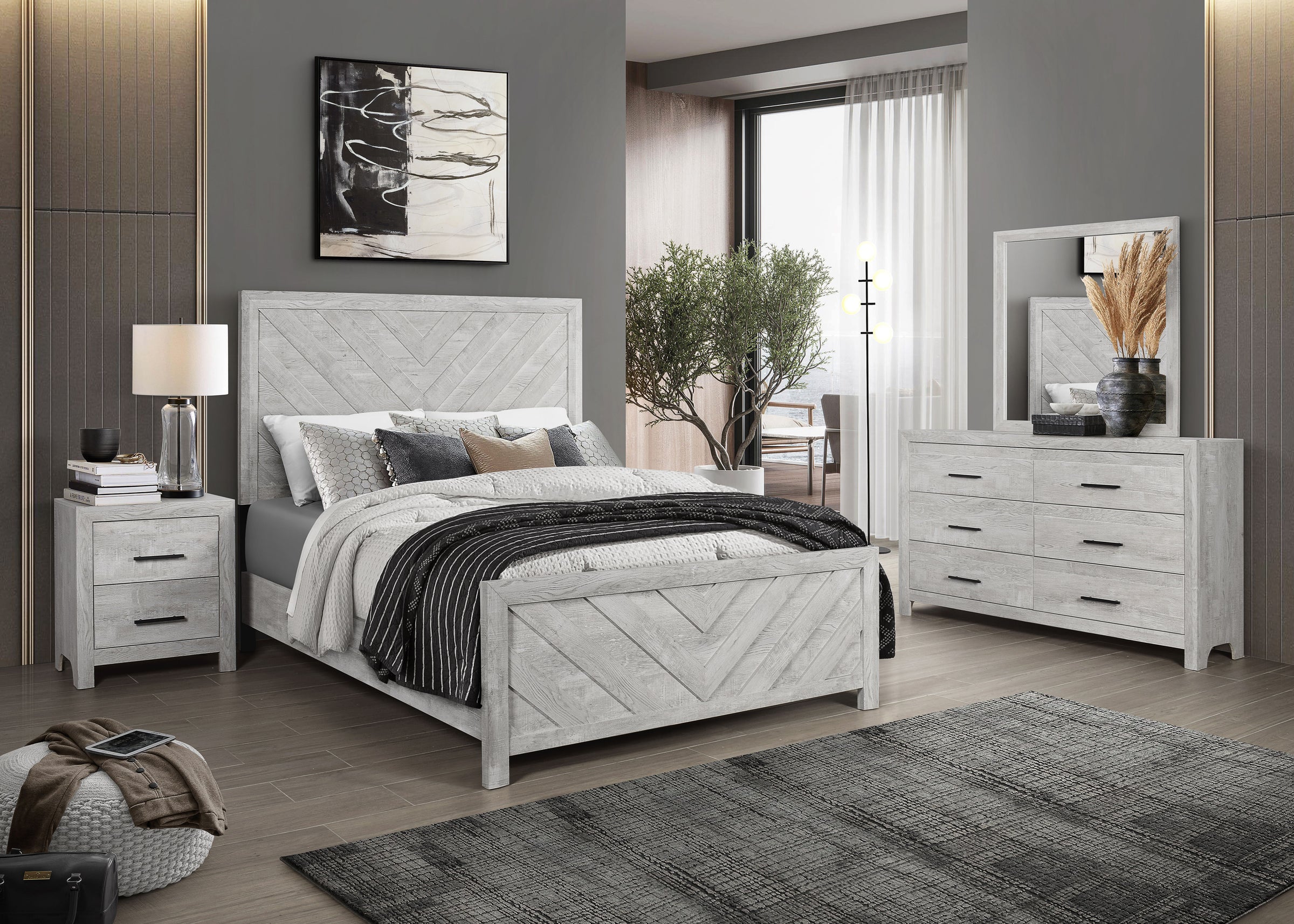 Denver Wood Veneer Square Mirror