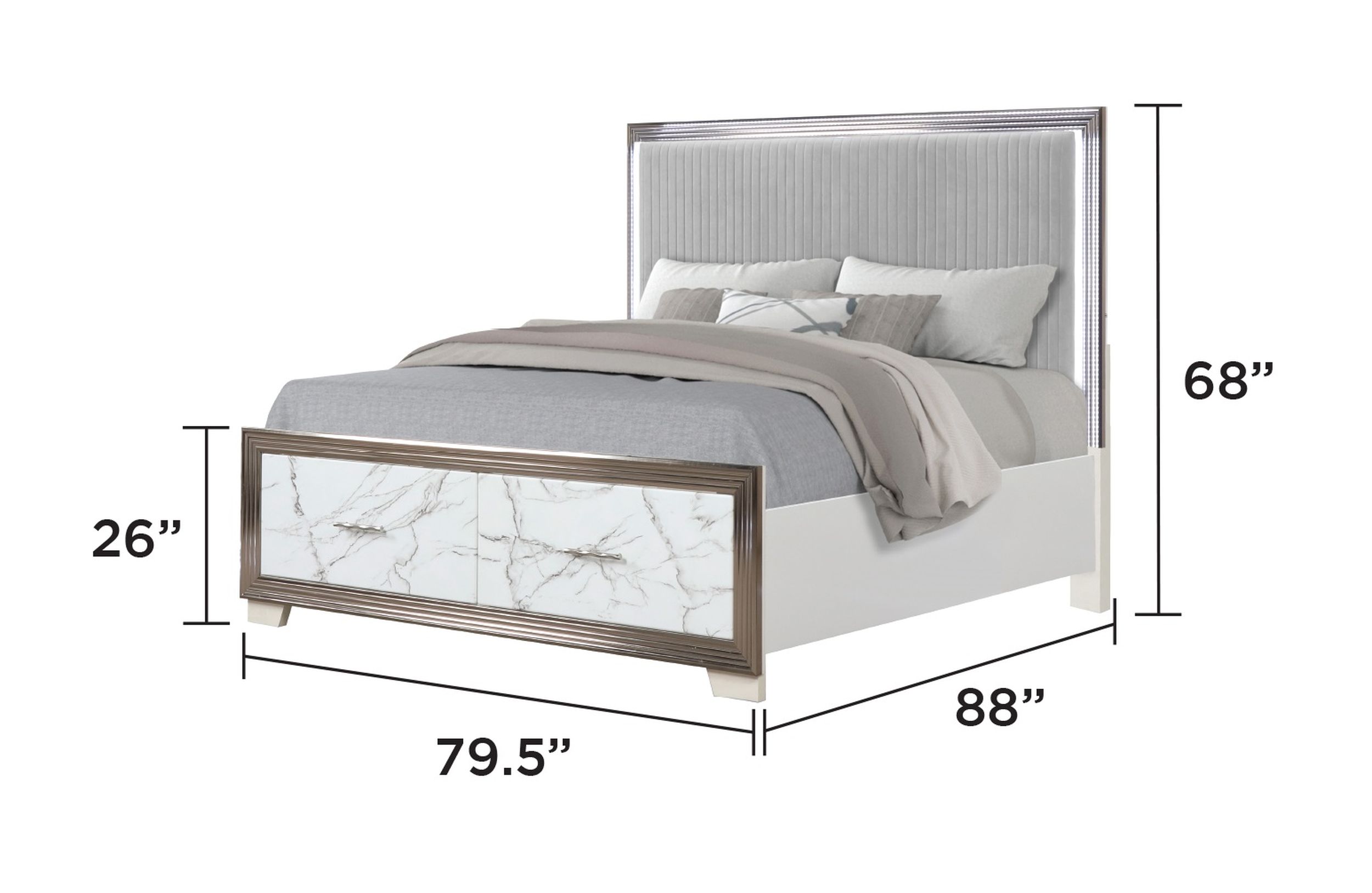 Desire Modern Contemporary King White Bedroom