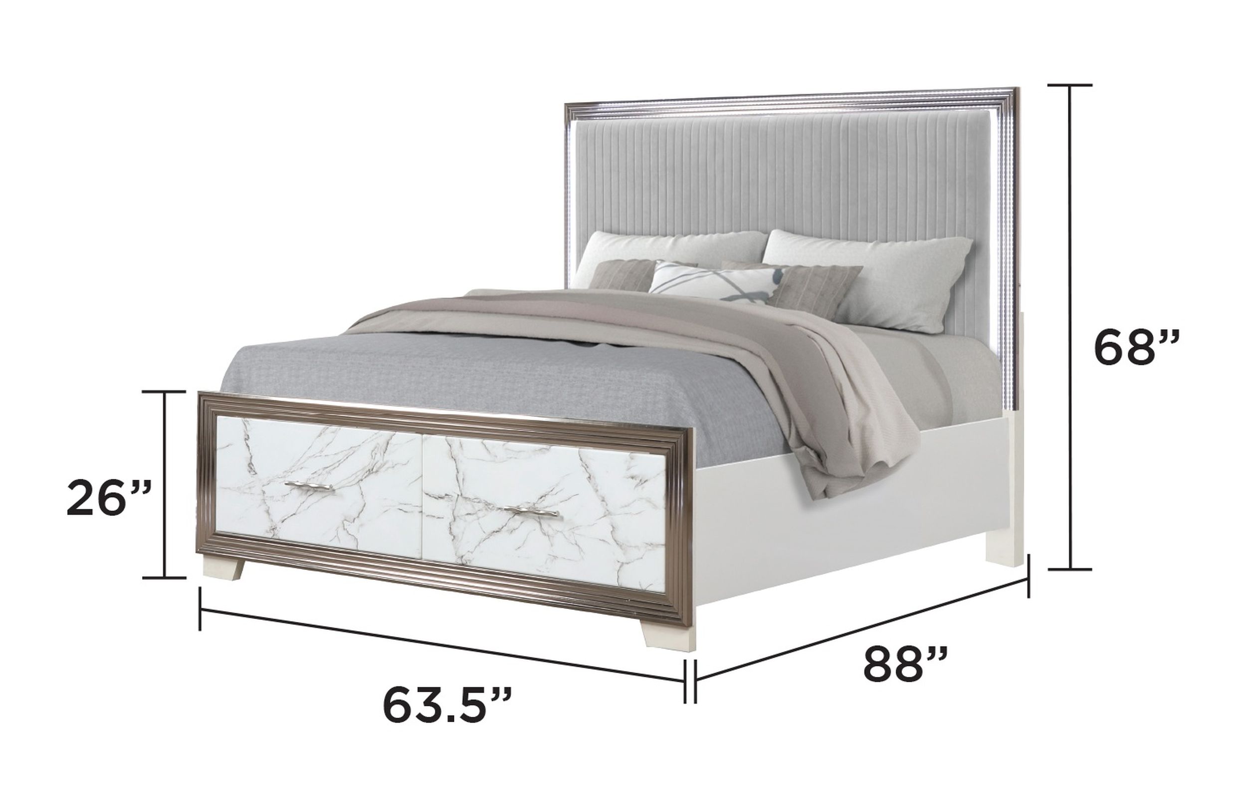 Desire Modern Contemporary King White Bedroom