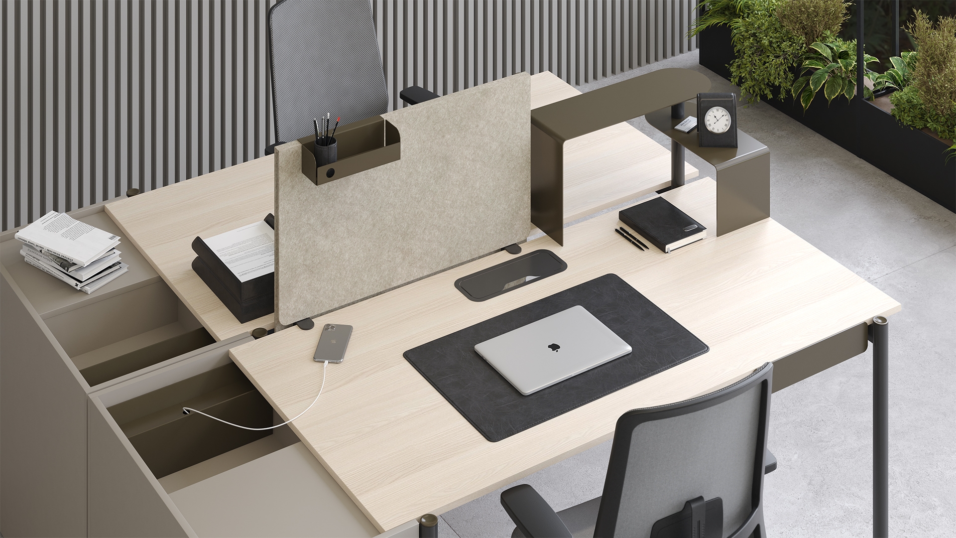 Zedo Office 2-Desk Bench for 2 Persons