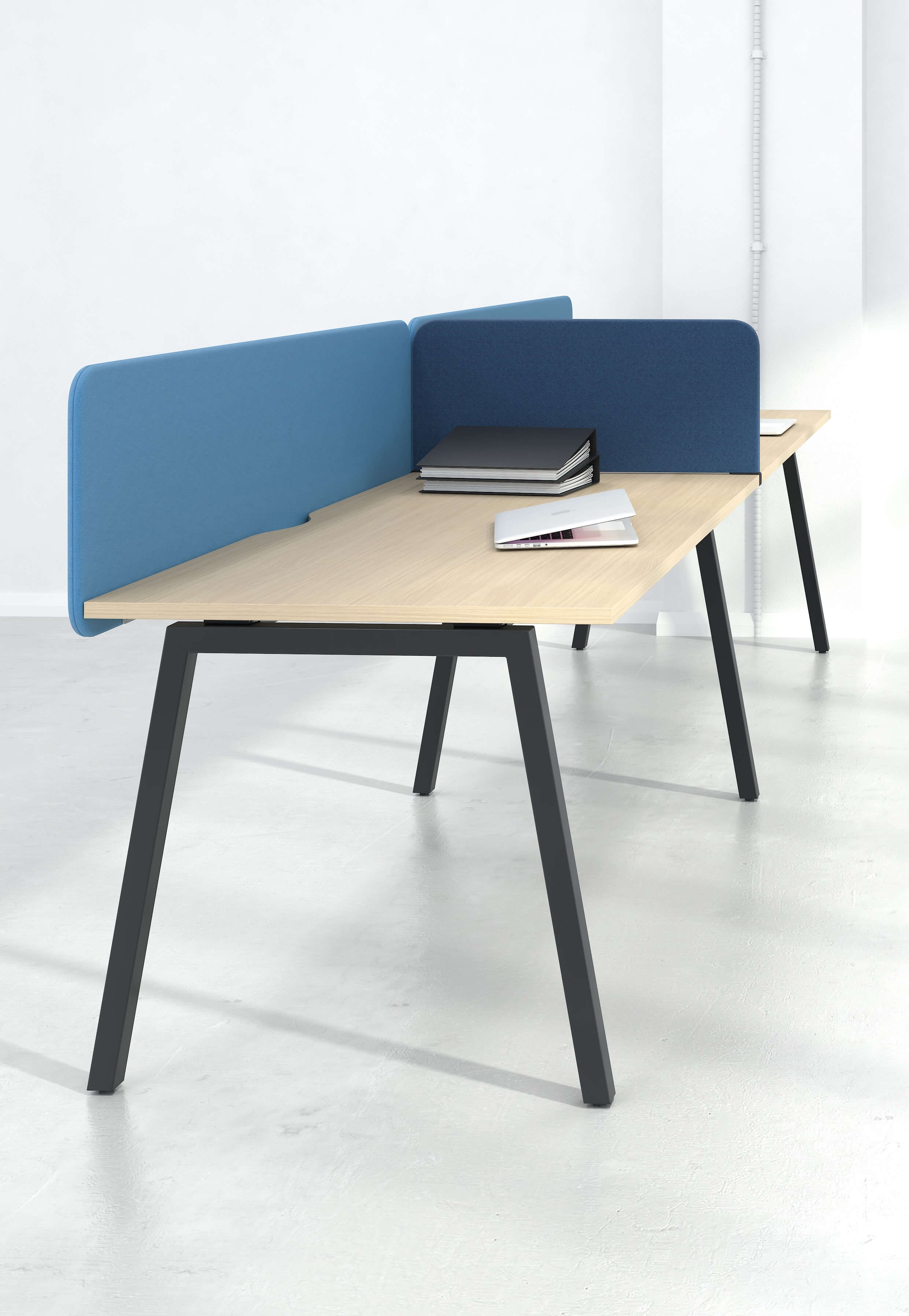 Nova A 125.8" Single Row Office 2-Desk Bench w/Metal Frame