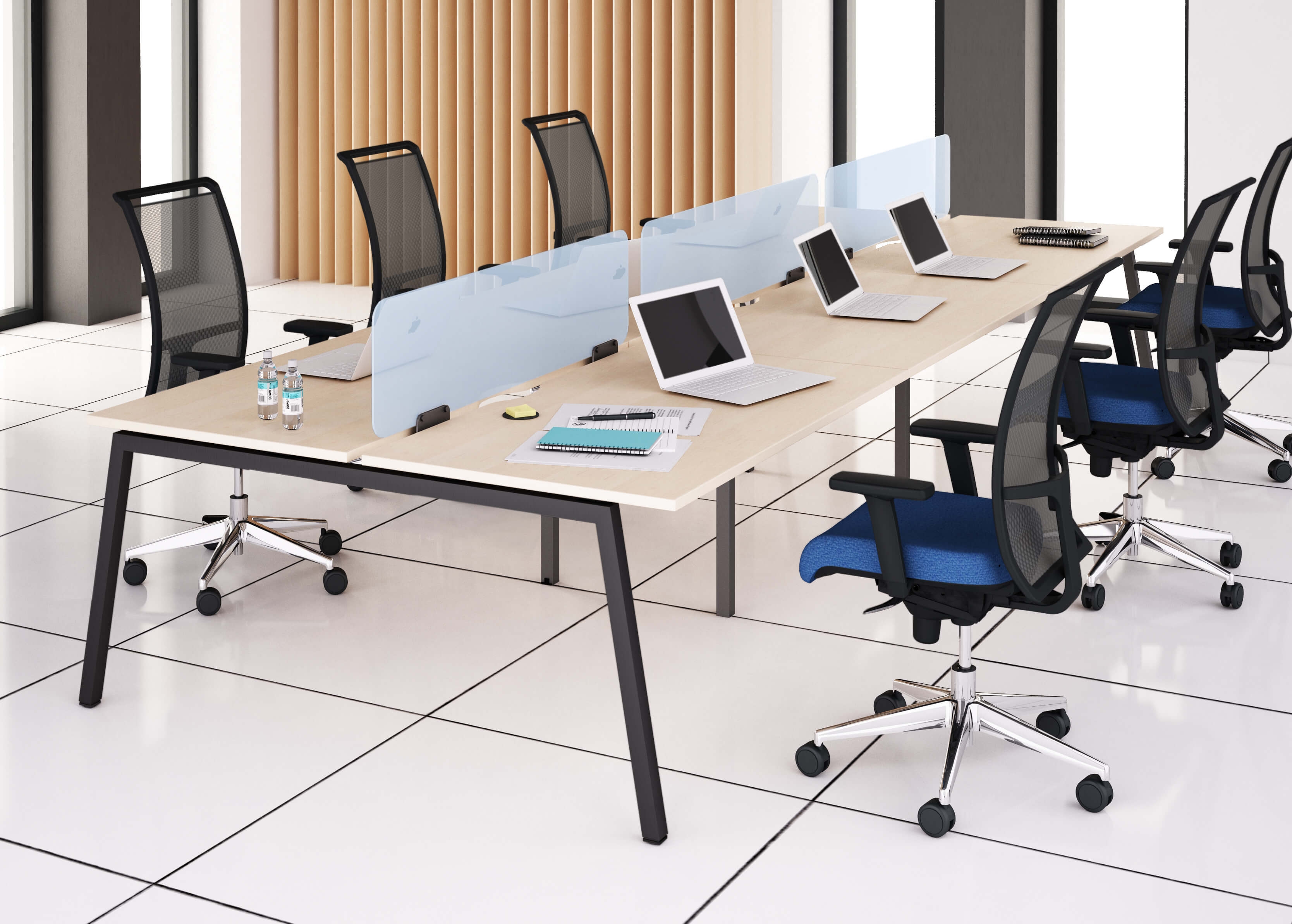 NARBUTAS Nova A 125.8" Office 4-Desk Bench