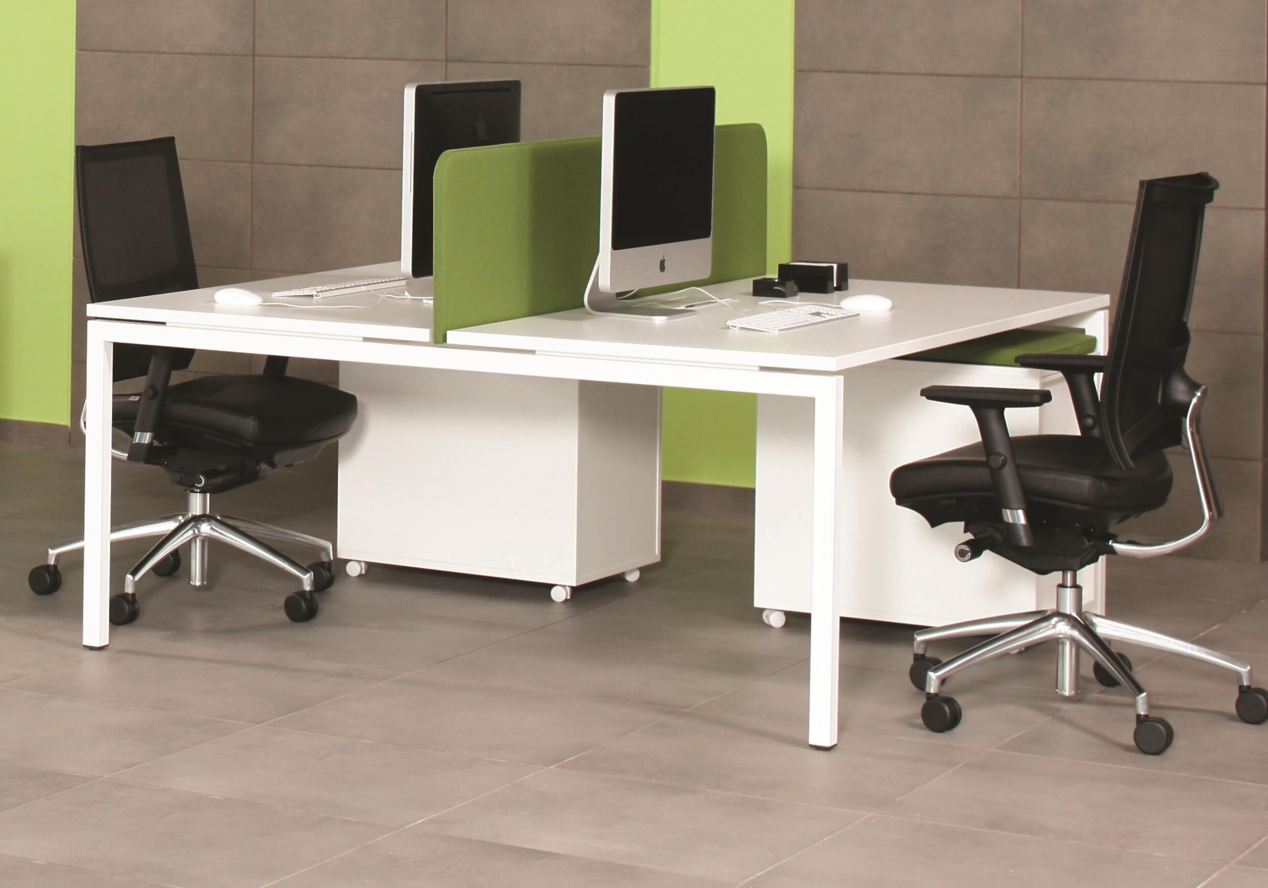 Nova U 55.1" Metal Frame Office 2-Desk Bench