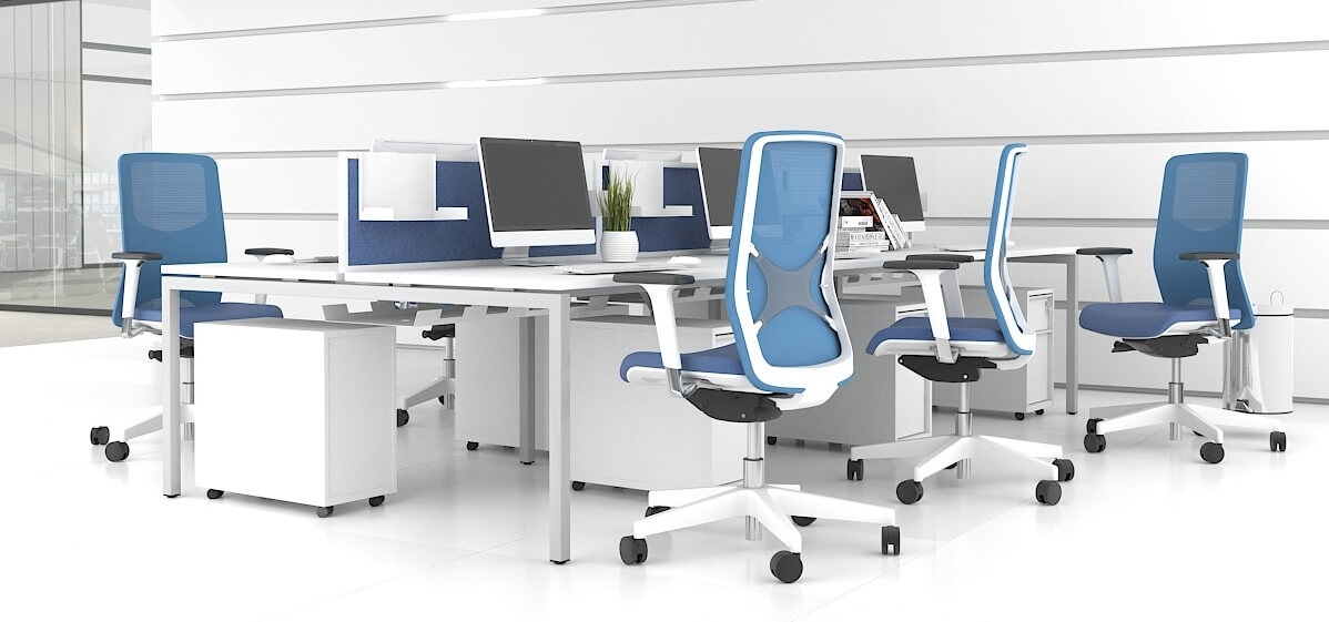Nova U Six Person Bench Desk