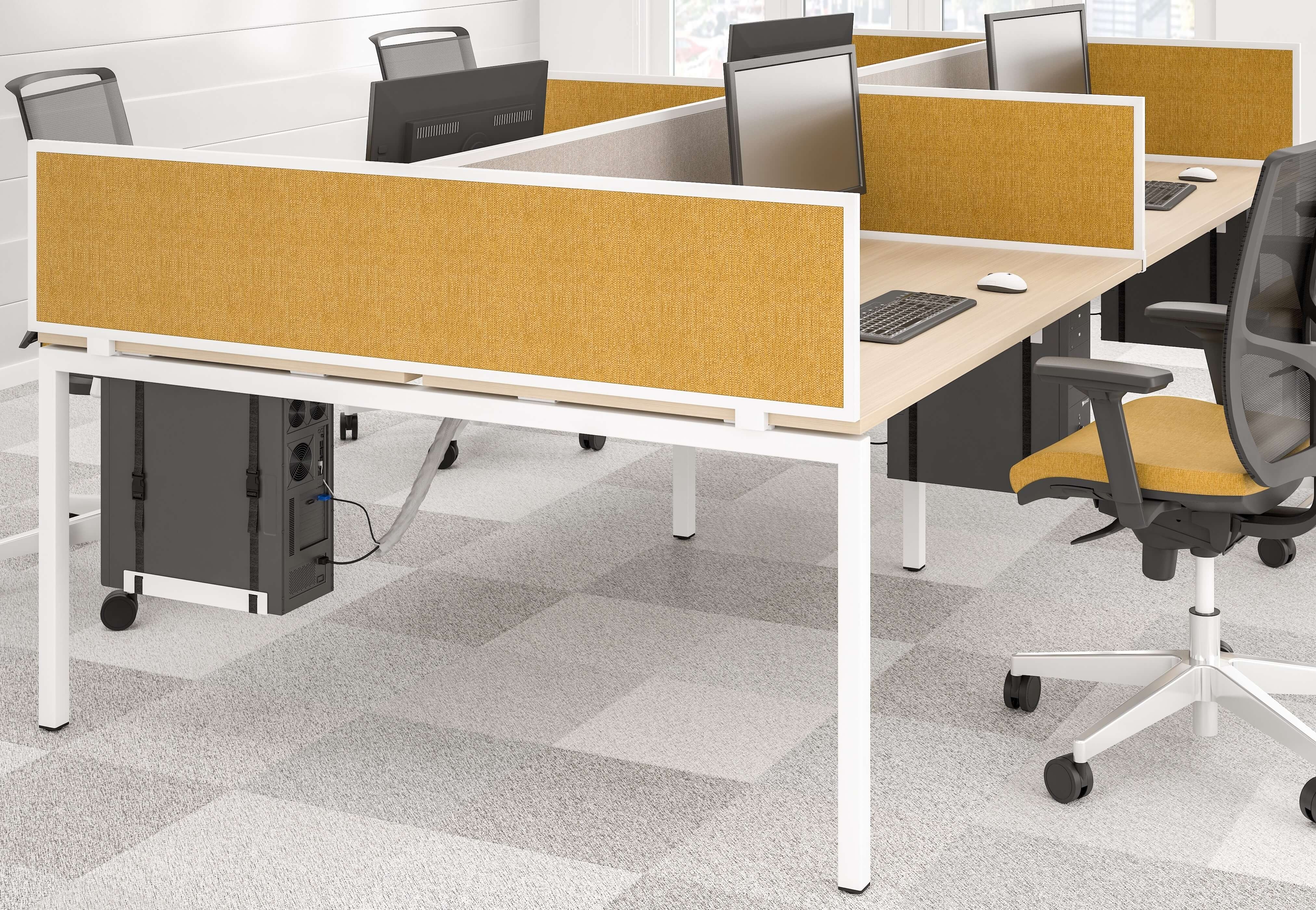 Nova U 141.6" Metal Frame Office 4-Desk Bench