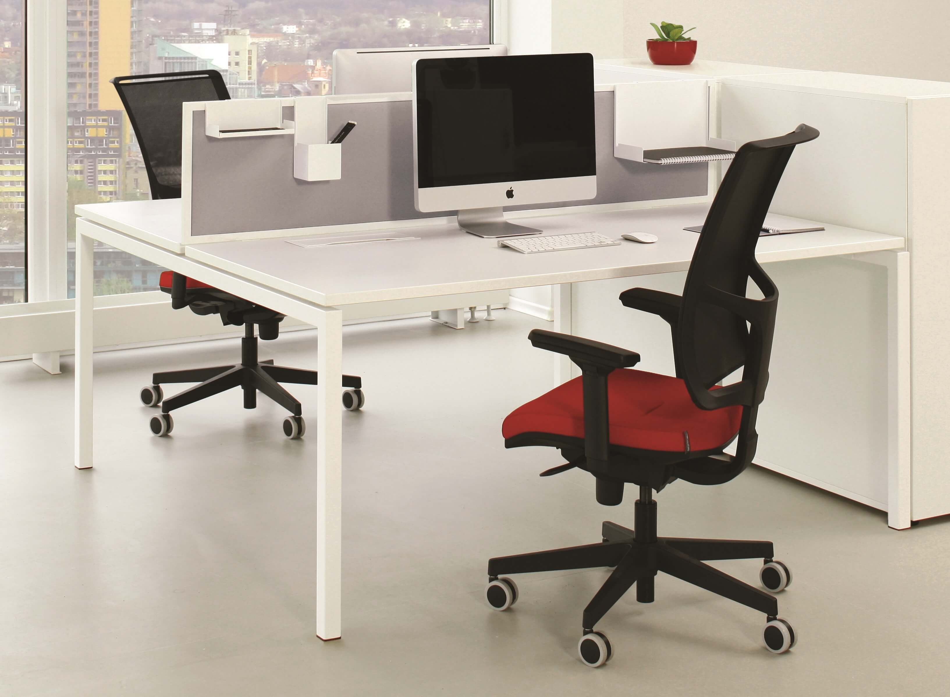 Nova U 55.1" Metal Frame Office 2-Desk Bench