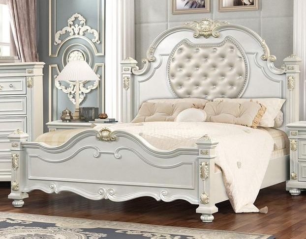 Destiny Bed with Faux Leather Upholstered Headboard