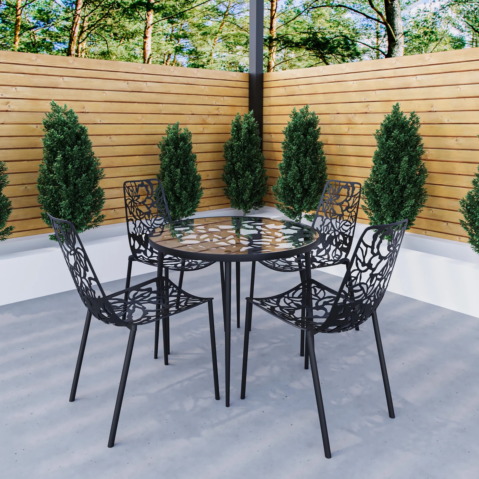 Devon Outdoor Aluminum Dining Chair (Set of 4)