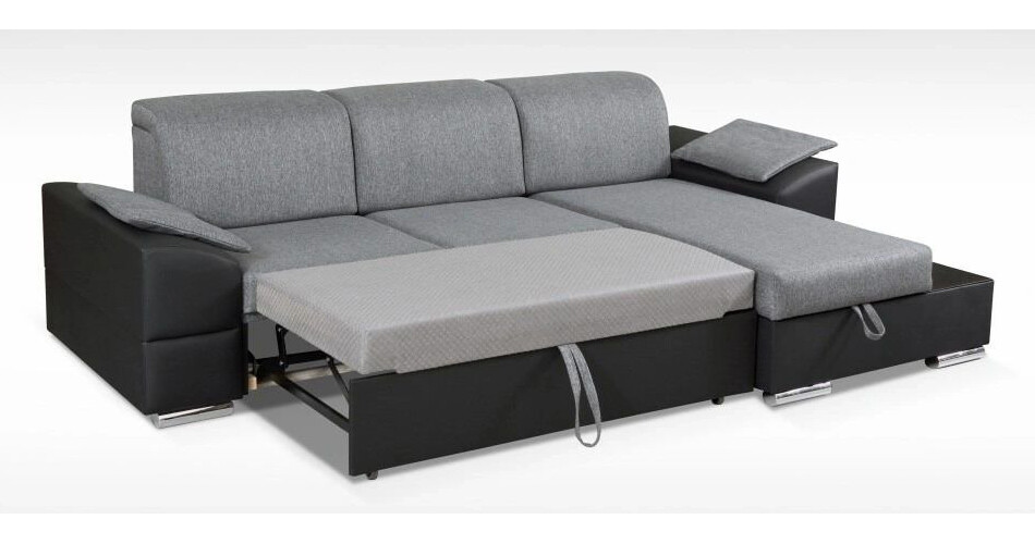 Marcel L-Shaped Fabric Right Convertible Storage Sectional Sofa