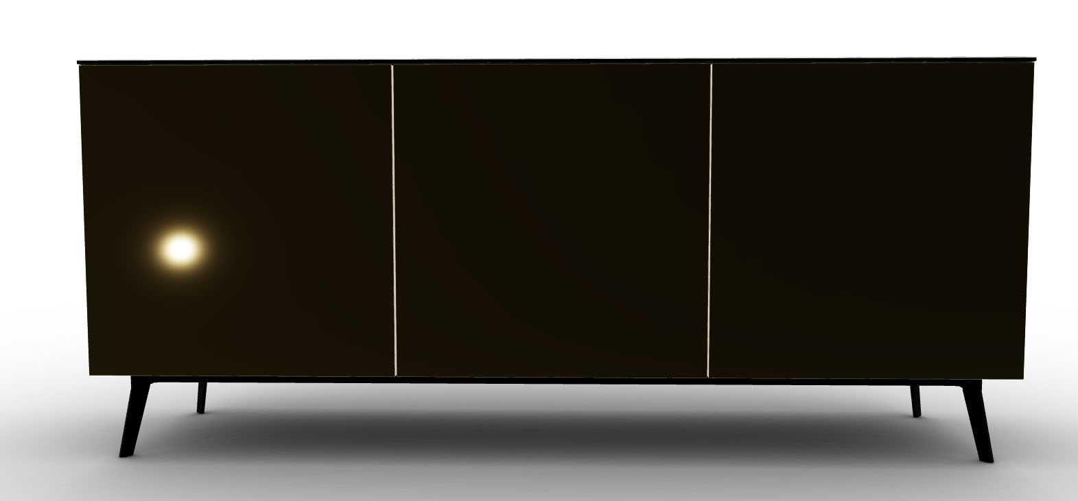 Universal Ceramic/Wood/Glass Customizable Sideboard w/3 Doors & Metal Legs