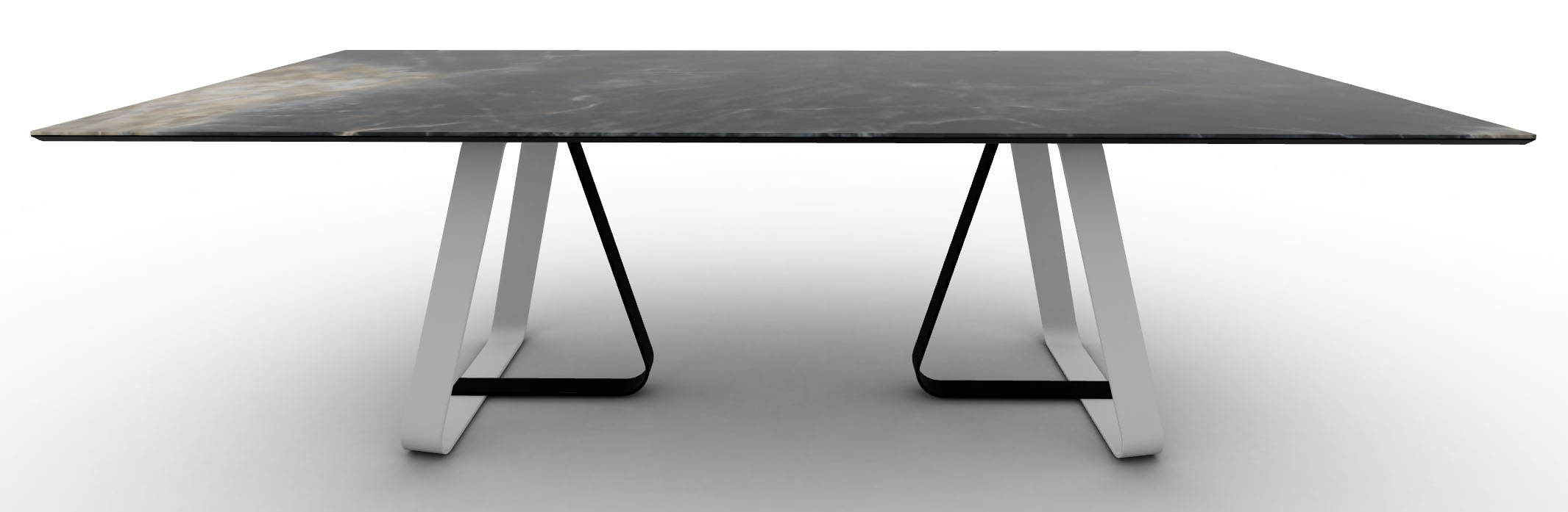 Sunshine W98.4-inch Ceramic/Metal Customizable Rectangular Dining Table