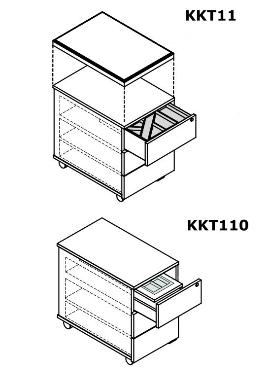 Basic Office Lockable Handleless Mobile Pedestal w/3 Drawers & Pencil Tray