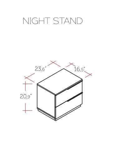 Warsaw Glossy Left Nightstand