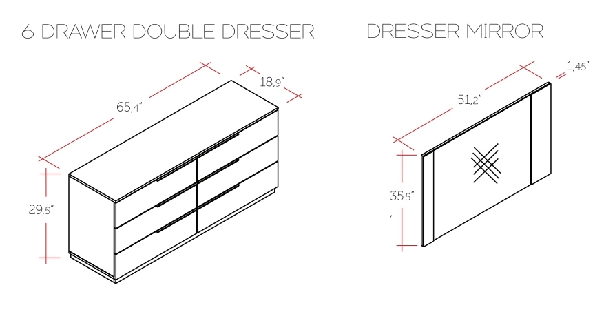Warsaw Glossy Dresser