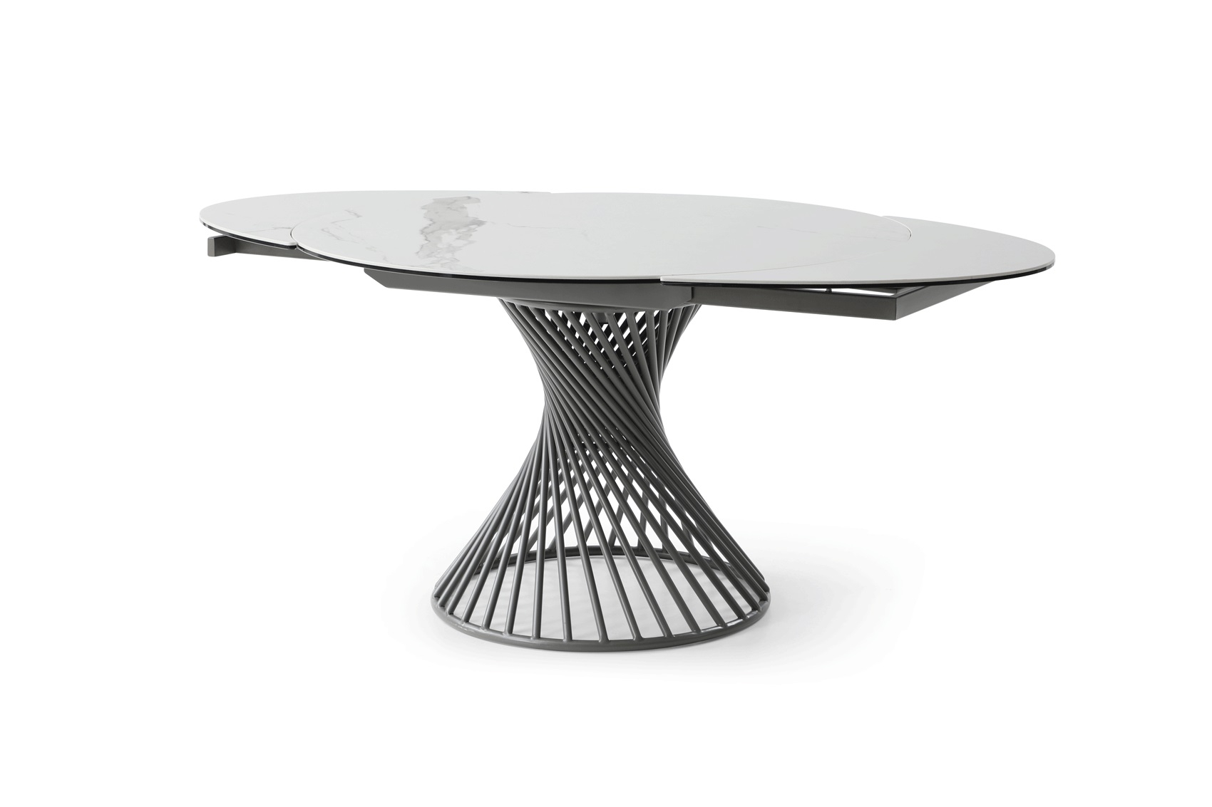 9034 Glass/Ceramic Extendable Round Dining Table