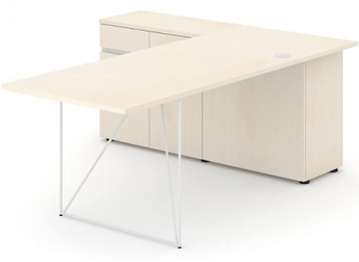 Air Office Desk w/Extended Top & Right Cabinet