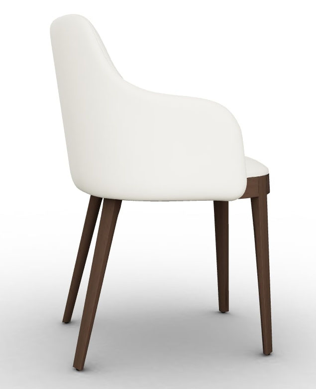 Adel Fabric/Wood Customizable Dining Armchair w/Wooden Base