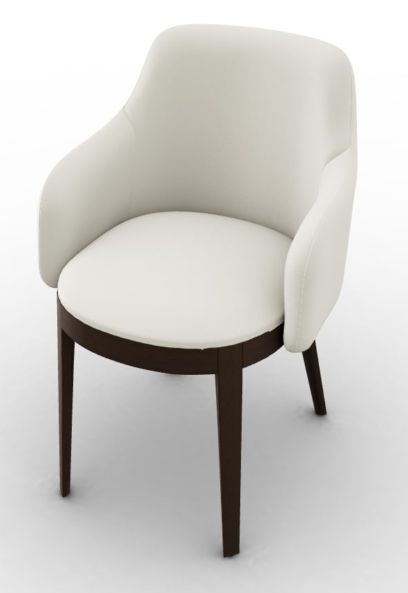 Adel Fabric/Wood Customizable Dining Armchair w/Wooden Base