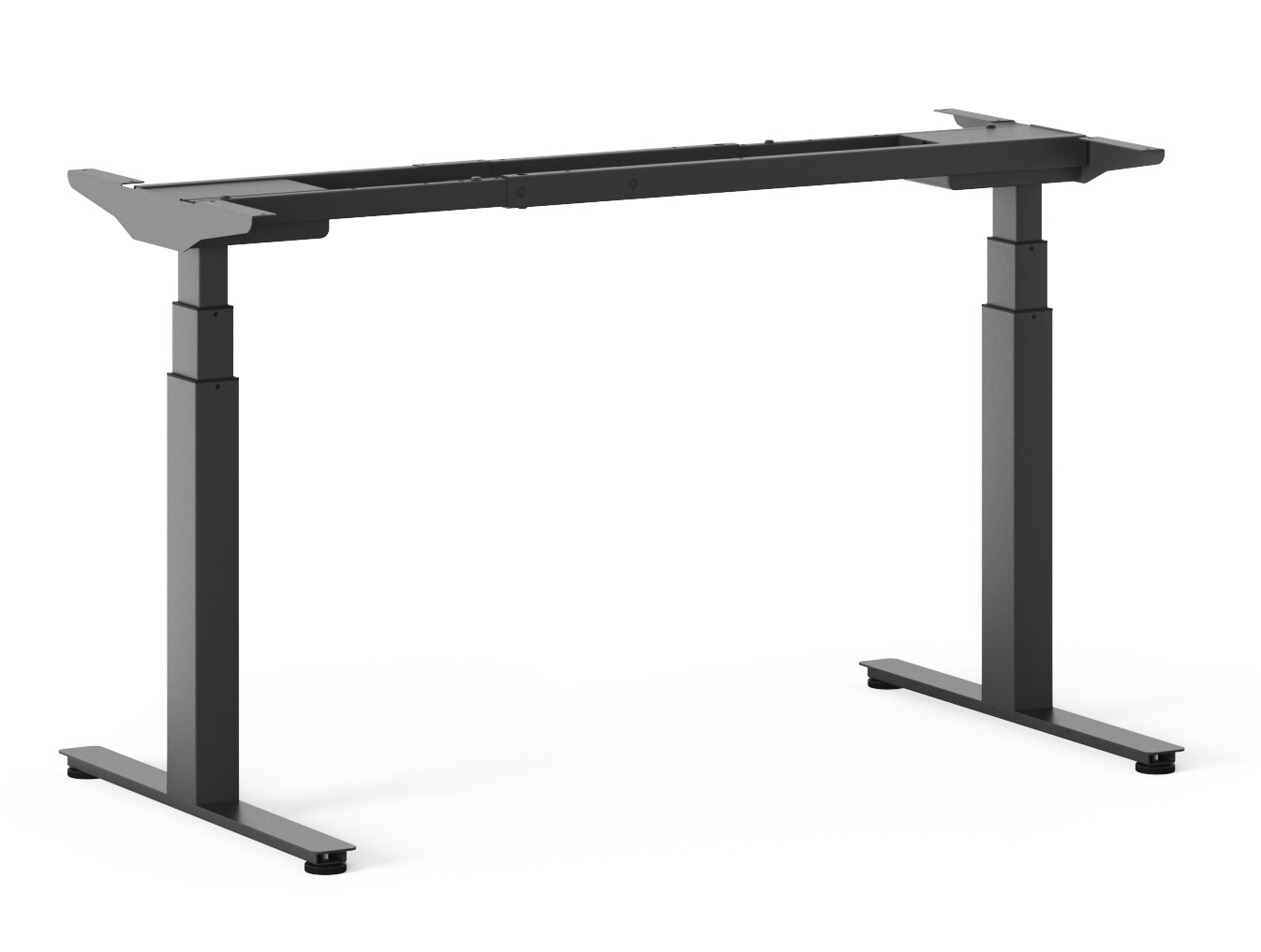 Q-Active W63" Electric Height Adjustable Office Desk w/Grommet, Cable Tray & Screens