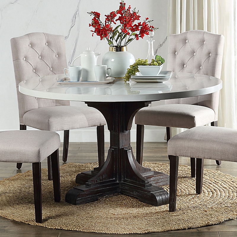 Gerardo Marble/Wood Round Dining Table