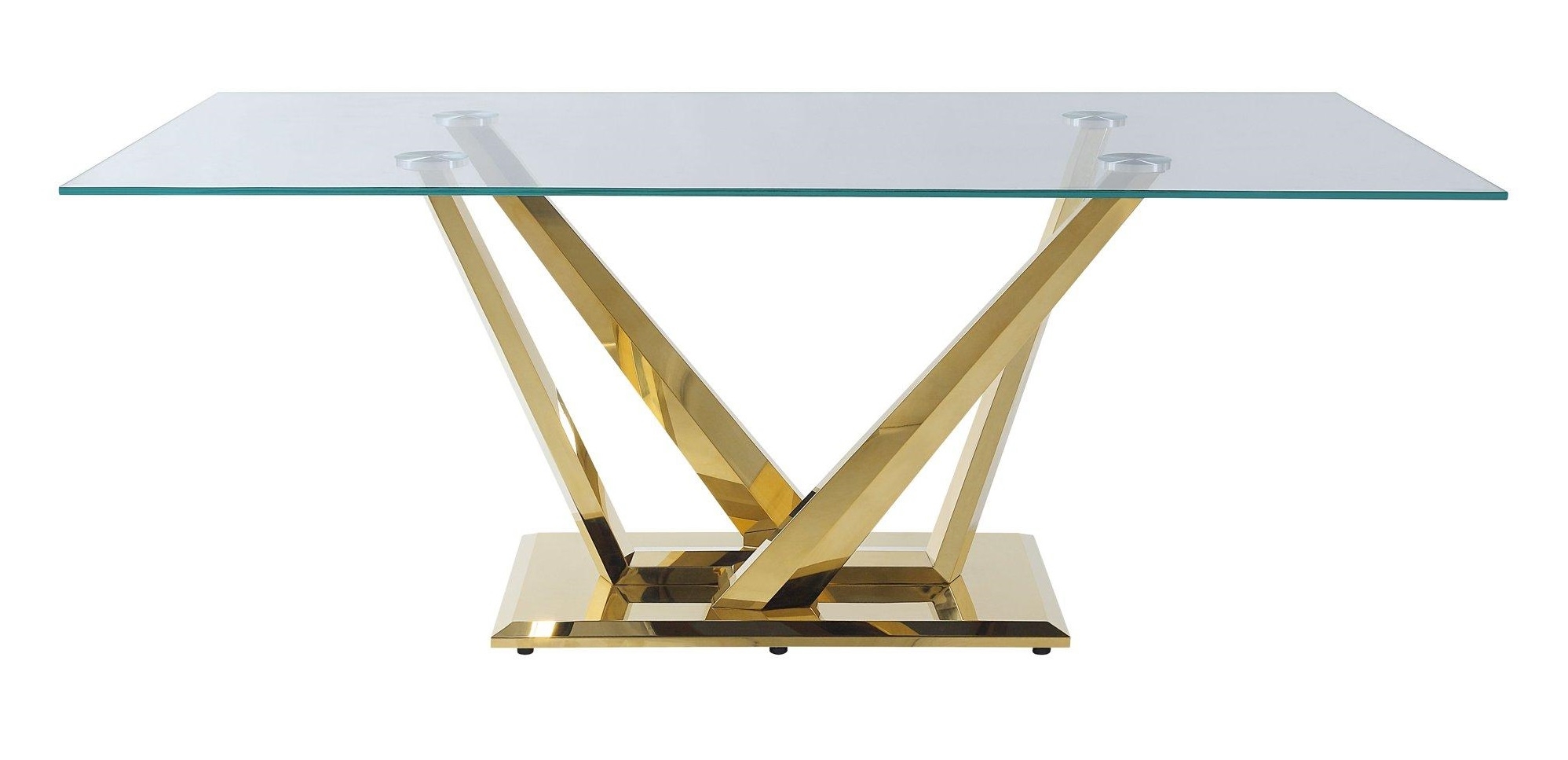 Barnard Glass/Steel Dining Table