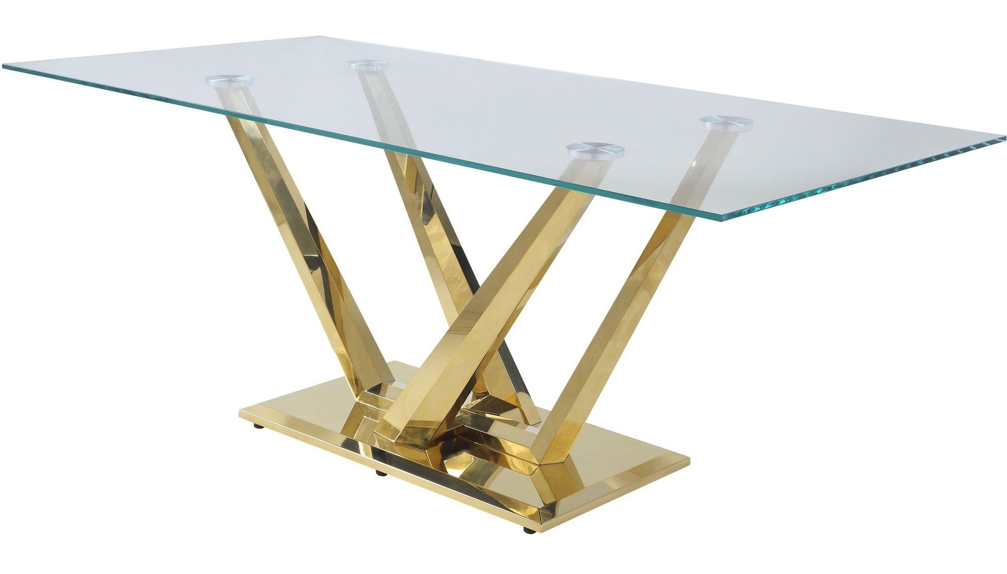 Barnard Glass/Steel Dining Room Set