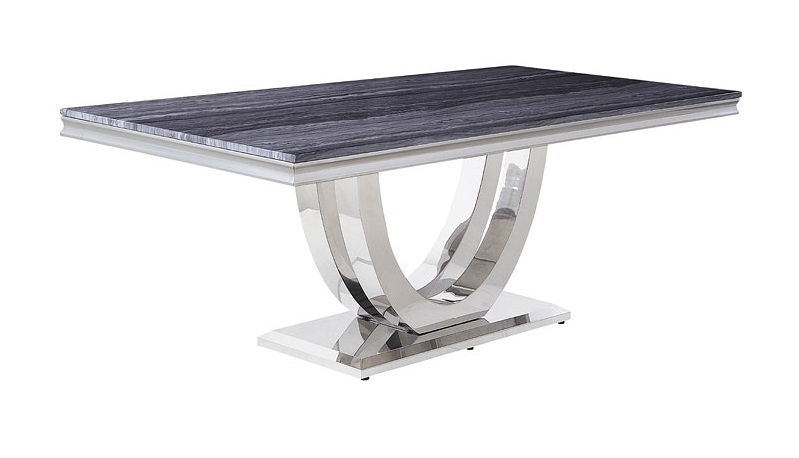 Cambrie Faux Marble/Steel Dining Room Set