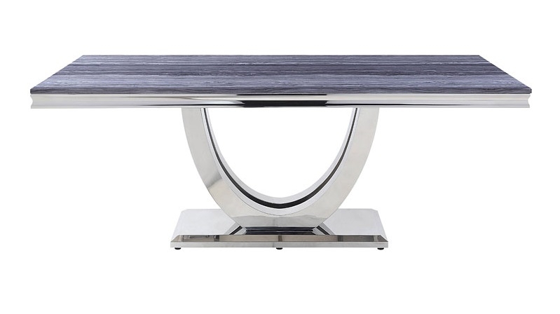 Cambrie Faux Marble/Steel Dining Room Set
