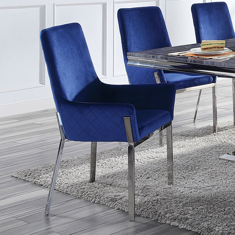 Cambrie Faux Marble/Steel Dining Room Set