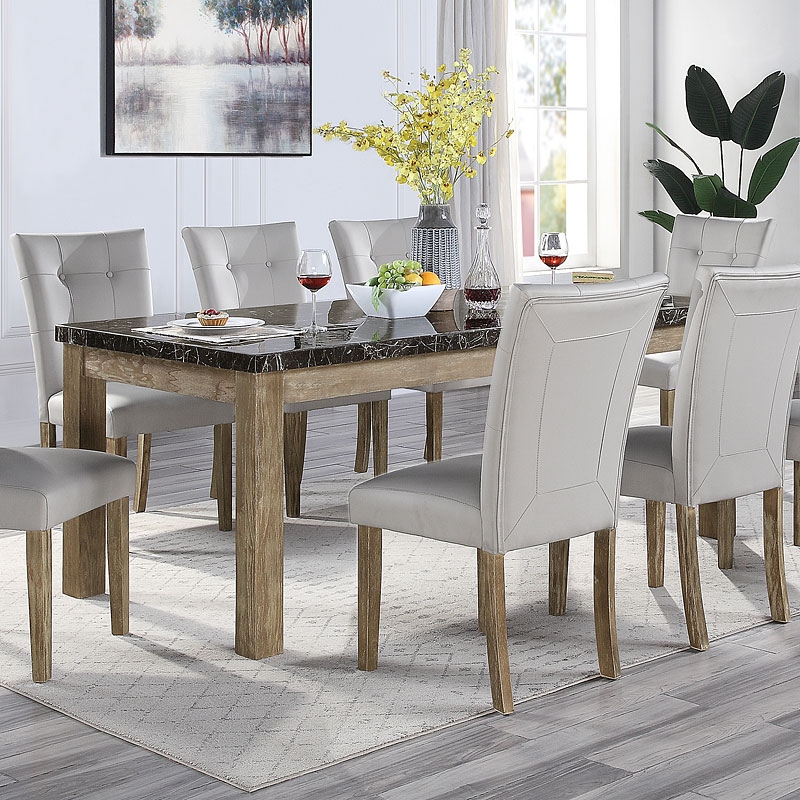 Charnell Marble/Wood Dining Room Set