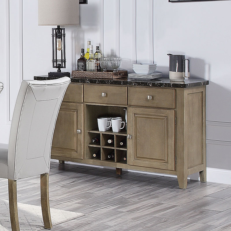 Charnell Marble/Wood Dining Room Set