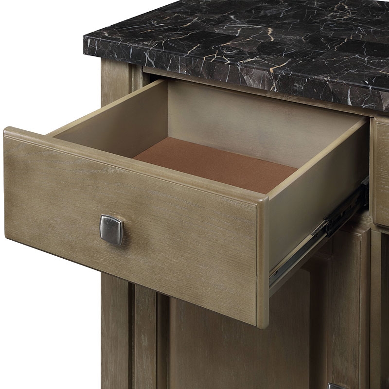 Charnell Marble/Wood Server w/3 Drawers & 2 Doors