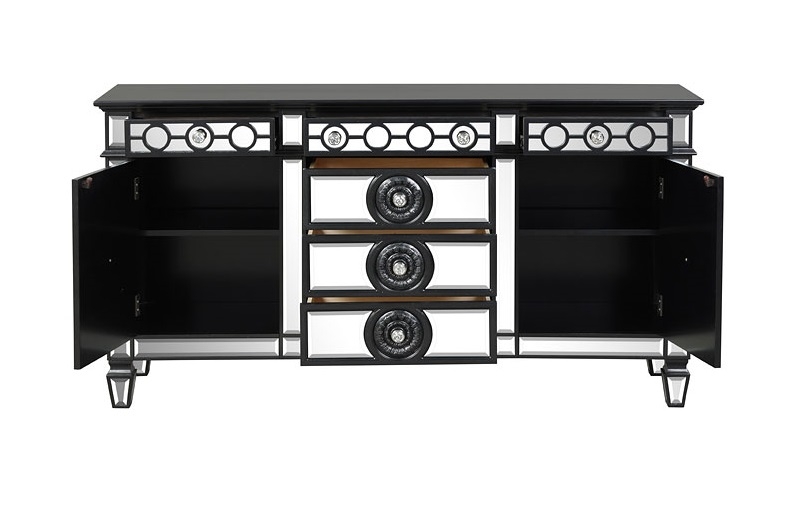 Varian II Mirror/Wood Server w/2 Doors & 6 Drawers