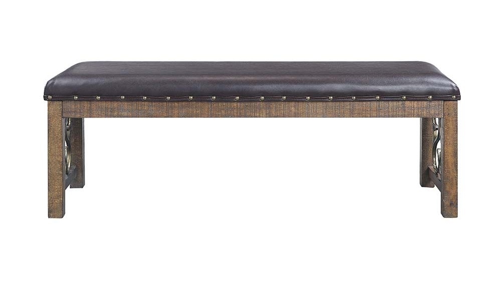 Raphaela PU/Wood Dining Bench